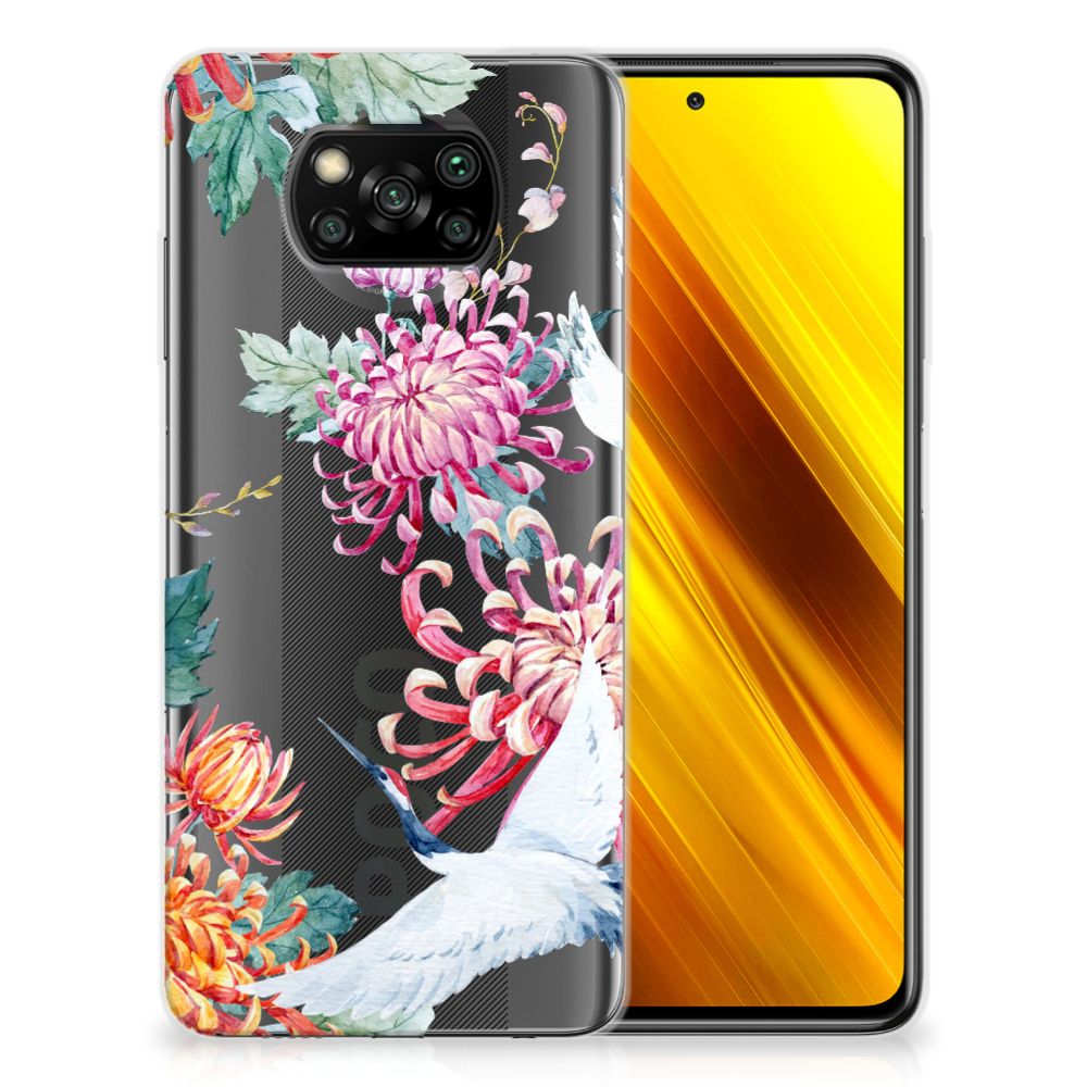 Xiaomi Poco X3 | Poco X3 Pro TPU Hoesje Bird Flowers