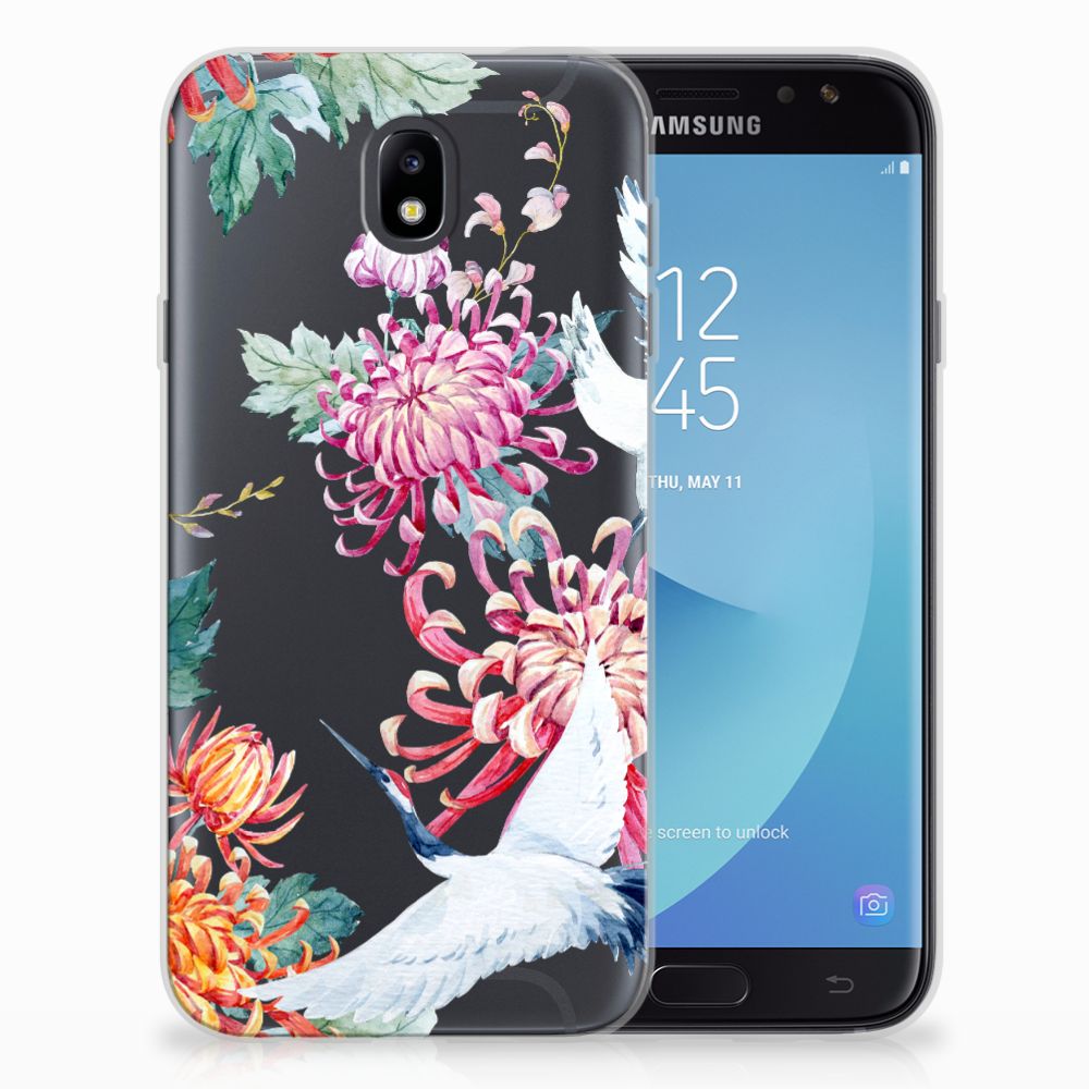 Samsung Galaxy J7 2017 | J7 Pro TPU Hoesje Bird Flowers