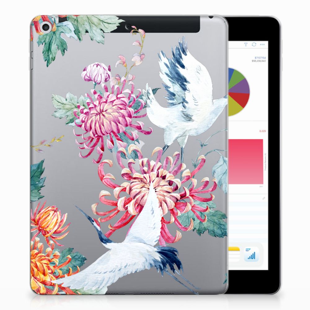 Apple iPad 9.7 2018 | 2017 Uniek Tablethoesje Bird Flowers