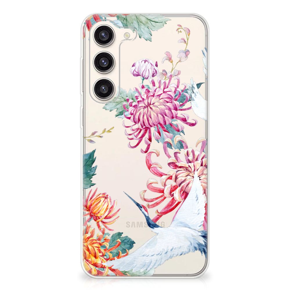 Samsung Galaxy S23 Plus TPU Hoesje Bird Flowers