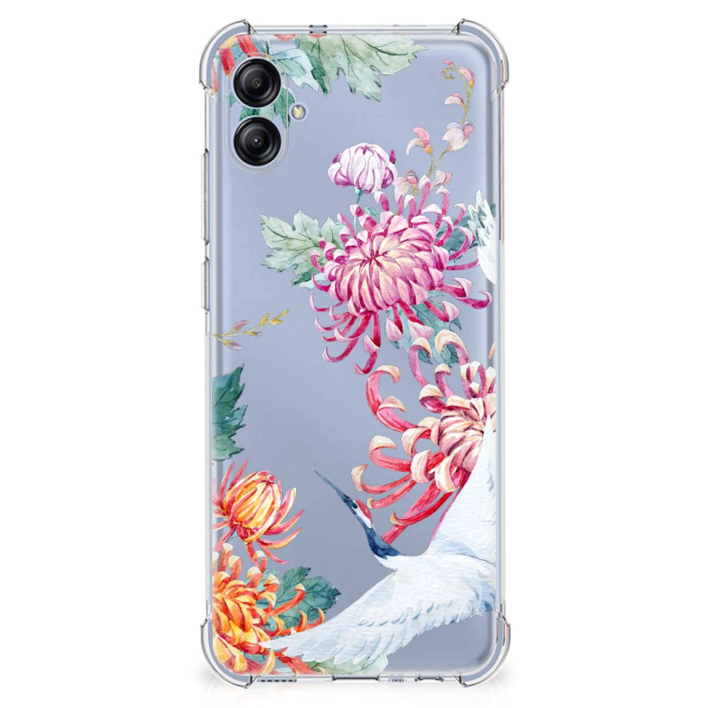 Samsung Galaxy A04e Case Anti-shock Bird Flowers