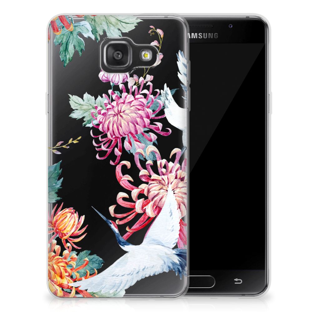 Samsung Galaxy A3 2016 TPU Hoesje Bird Flowers