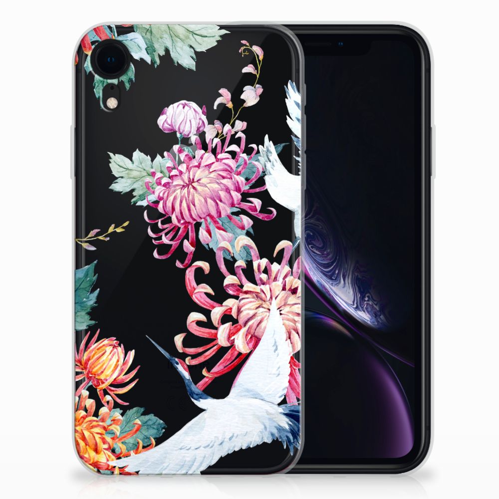 Apple iPhone Xr Uniek TPU Hoesje Bird Flowers