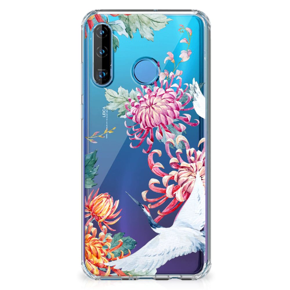 Huawei P30 Lite Case Anti-shock Bird Flowers