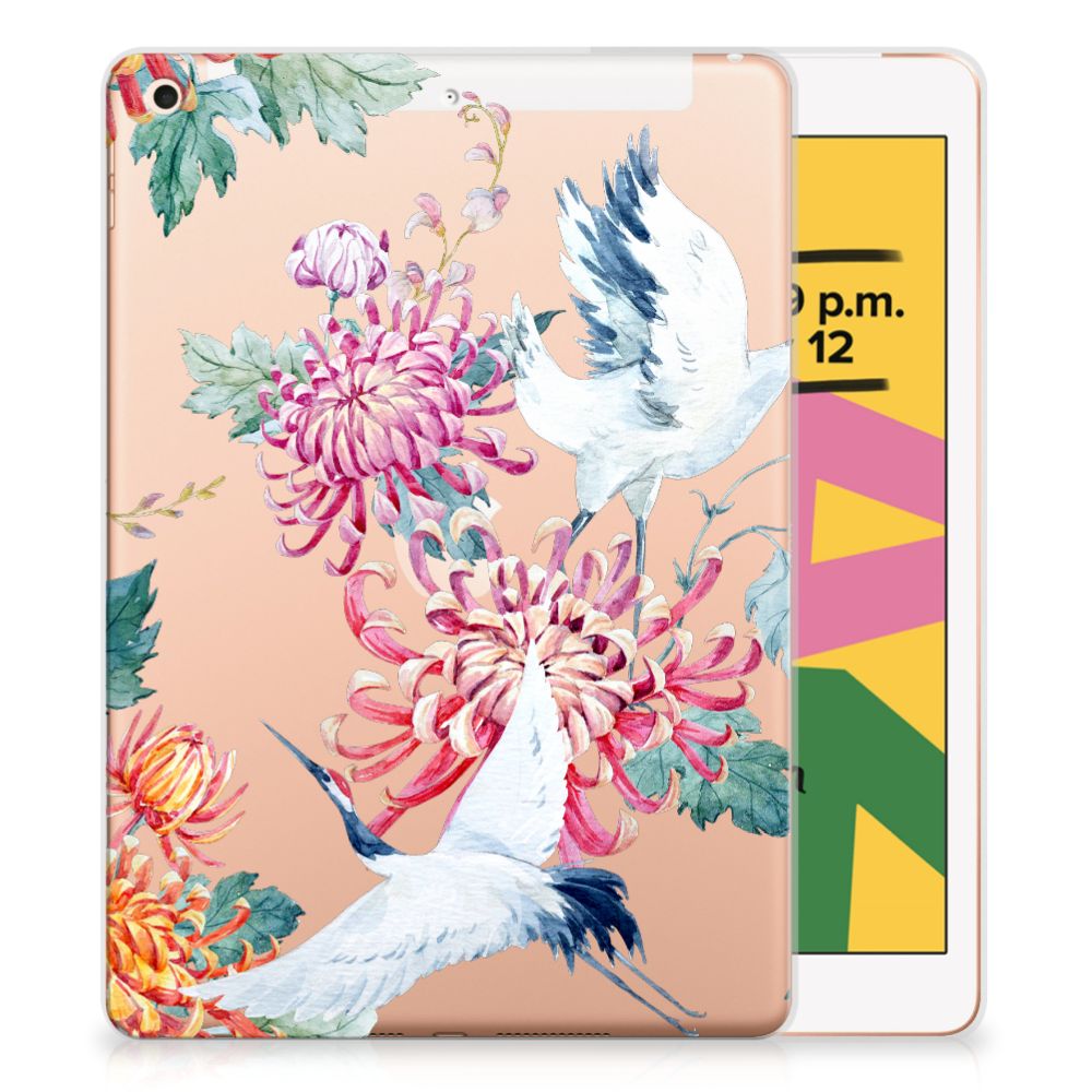 Apple iPad 10.2 | iPad 10.2 (2020) | 10.2 (2021) Back Case Bird Flowers