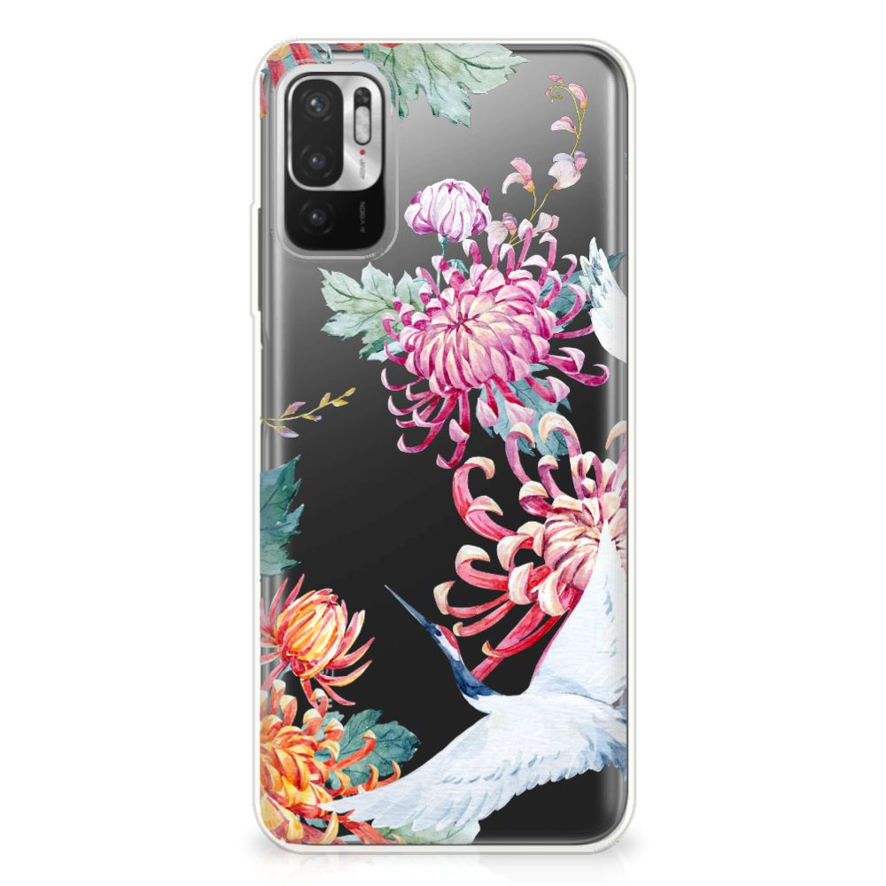 Xiaomi Redmi Note 10/10T 5G | Poco M3 Pro TPU Hoesje Bird Flowers
