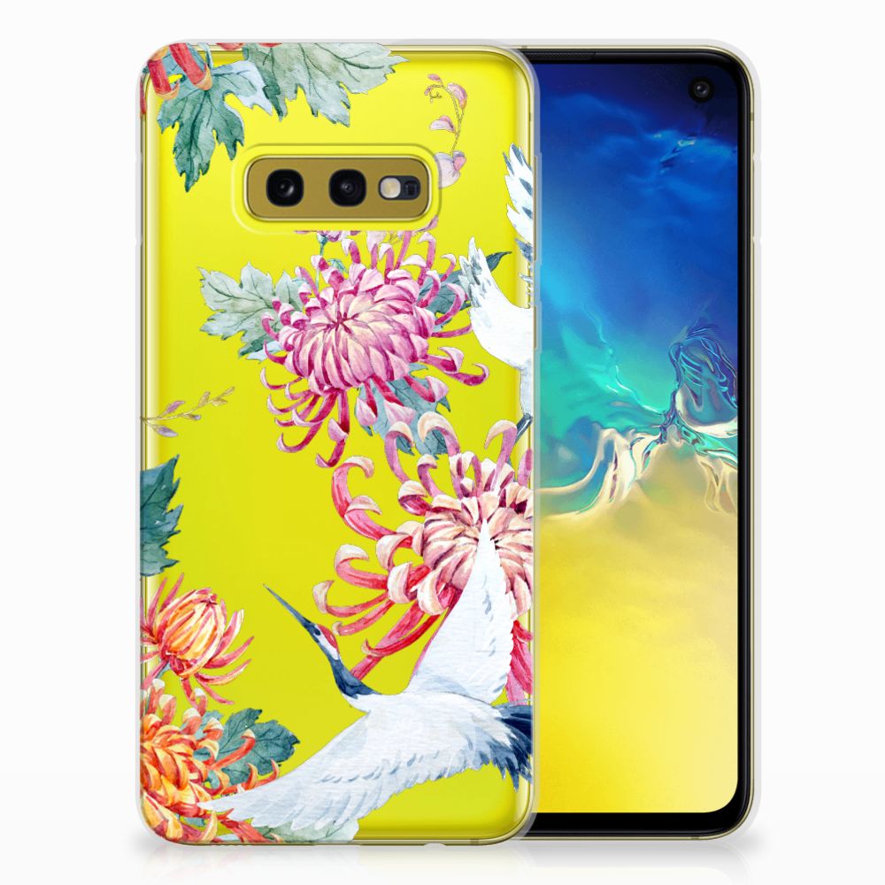 Samsung Galaxy S10e TPU Hoesje Bird Flowers