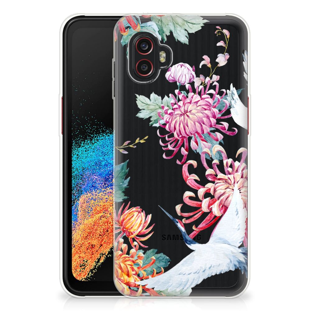 Samsung Galaxy Xcover 6 Pro TPU Hoesje Bird Flowers