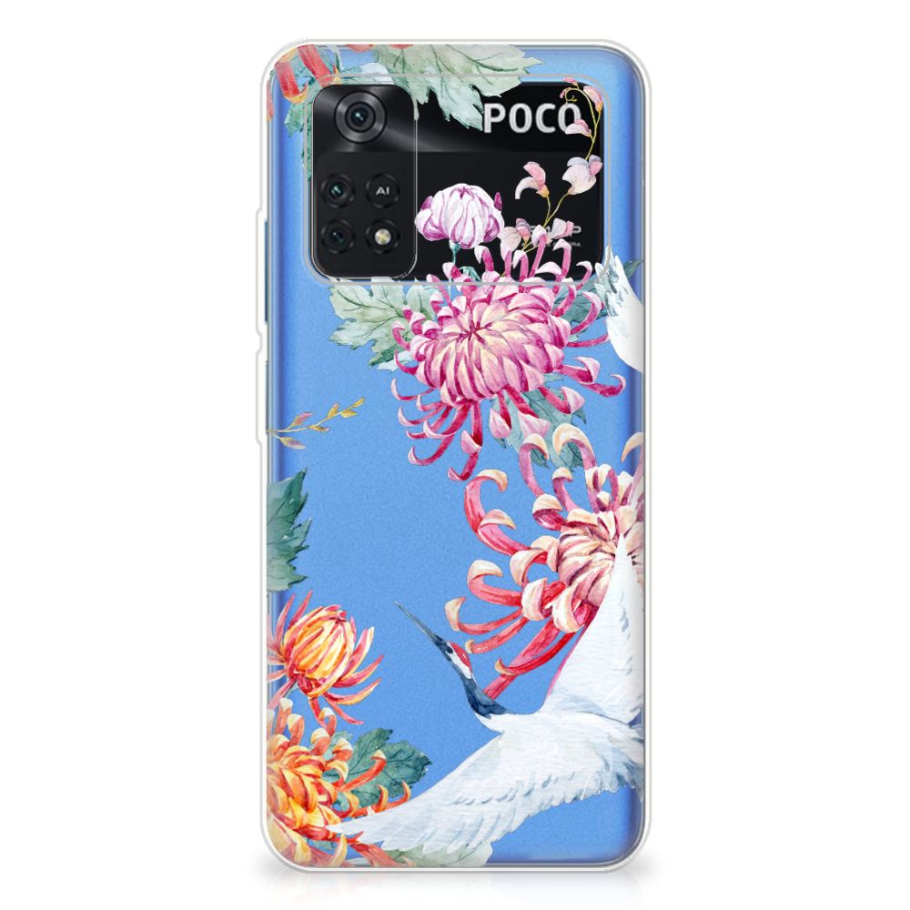 Xiaomi Poco M4 Pro 4G TPU Hoesje Bird Flowers