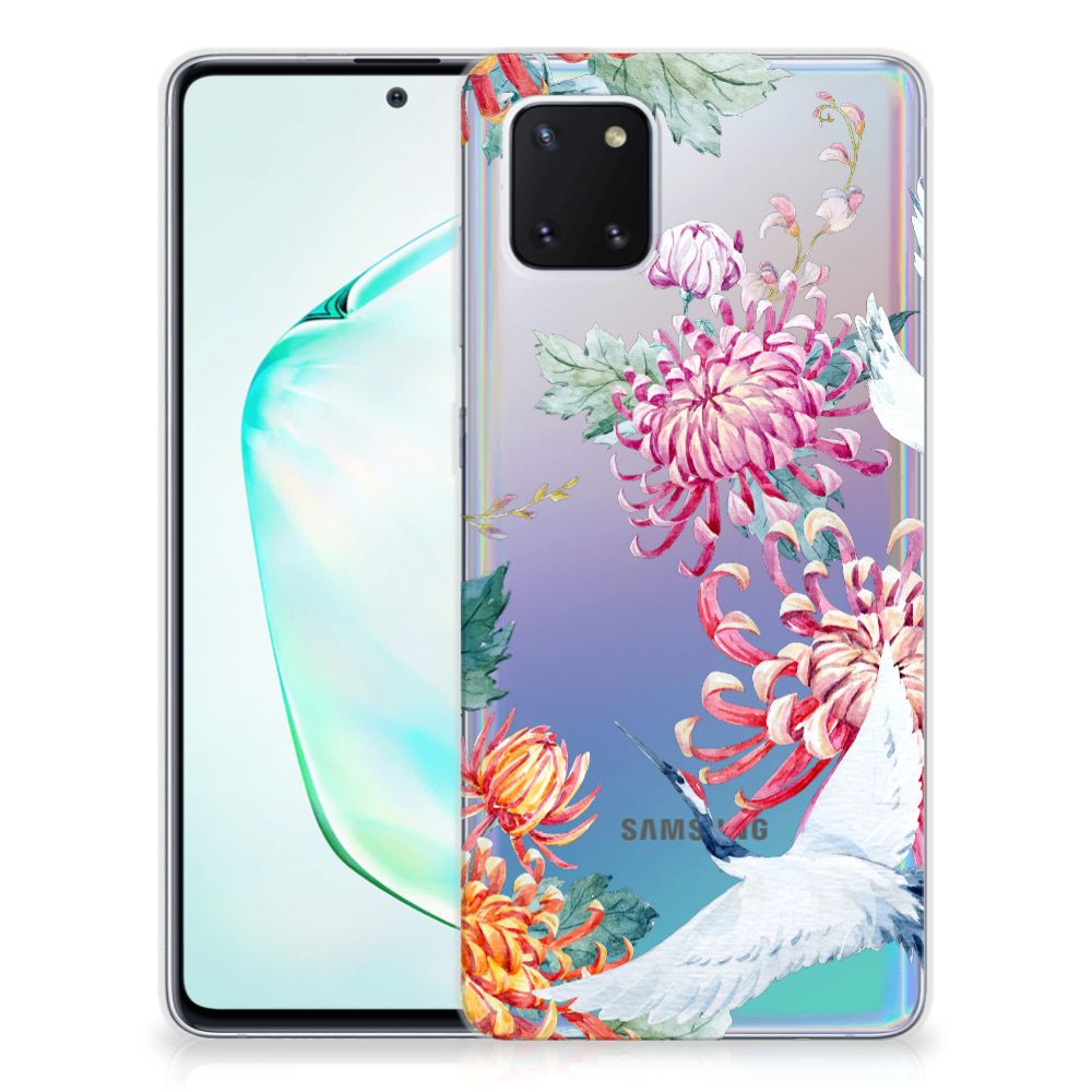 Samsung Galaxy Note 10 Lite TPU Hoesje Bird Flowers
