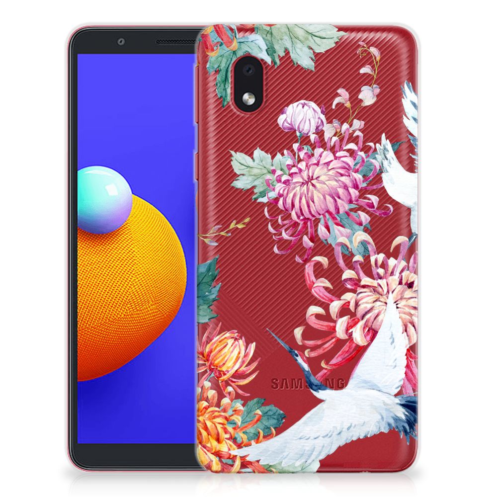 Samsung Galaxy A01 Core TPU Hoesje Bird Flowers