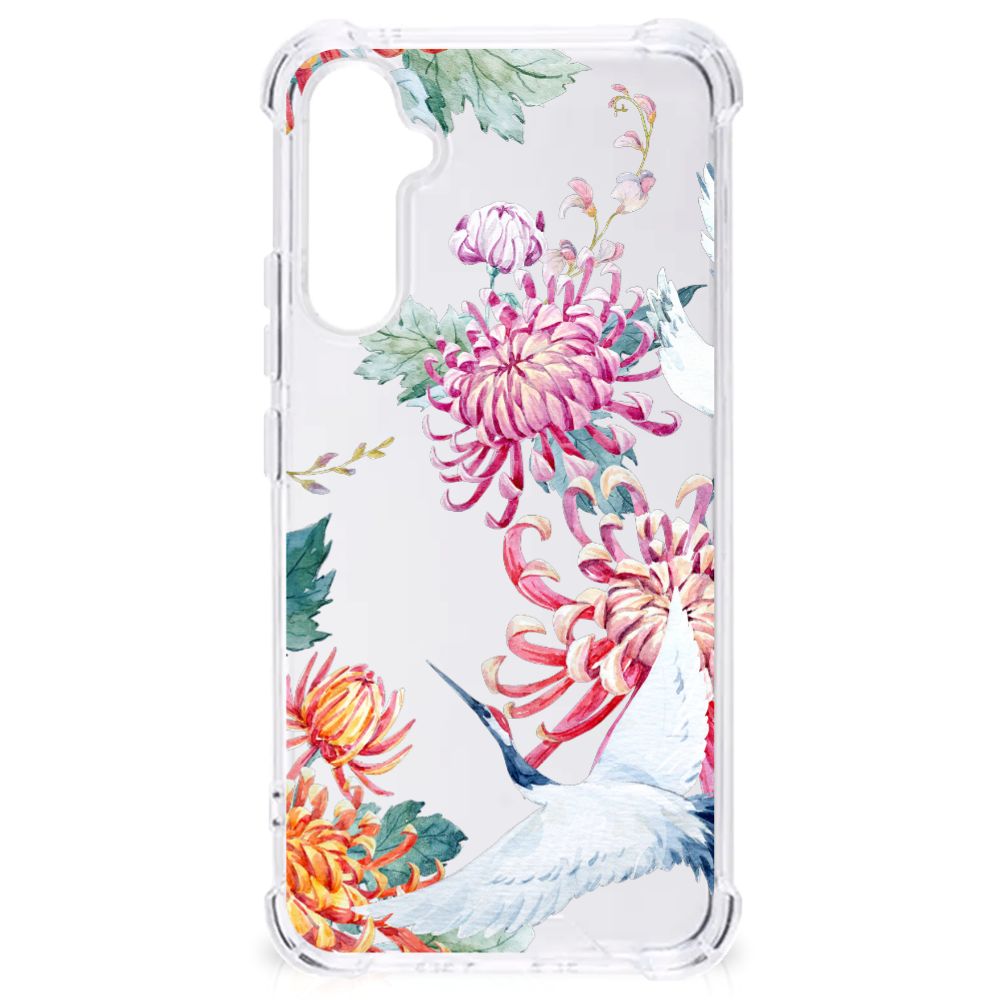 Samsung Galaxy A34 Case Anti-shock Bird Flowers