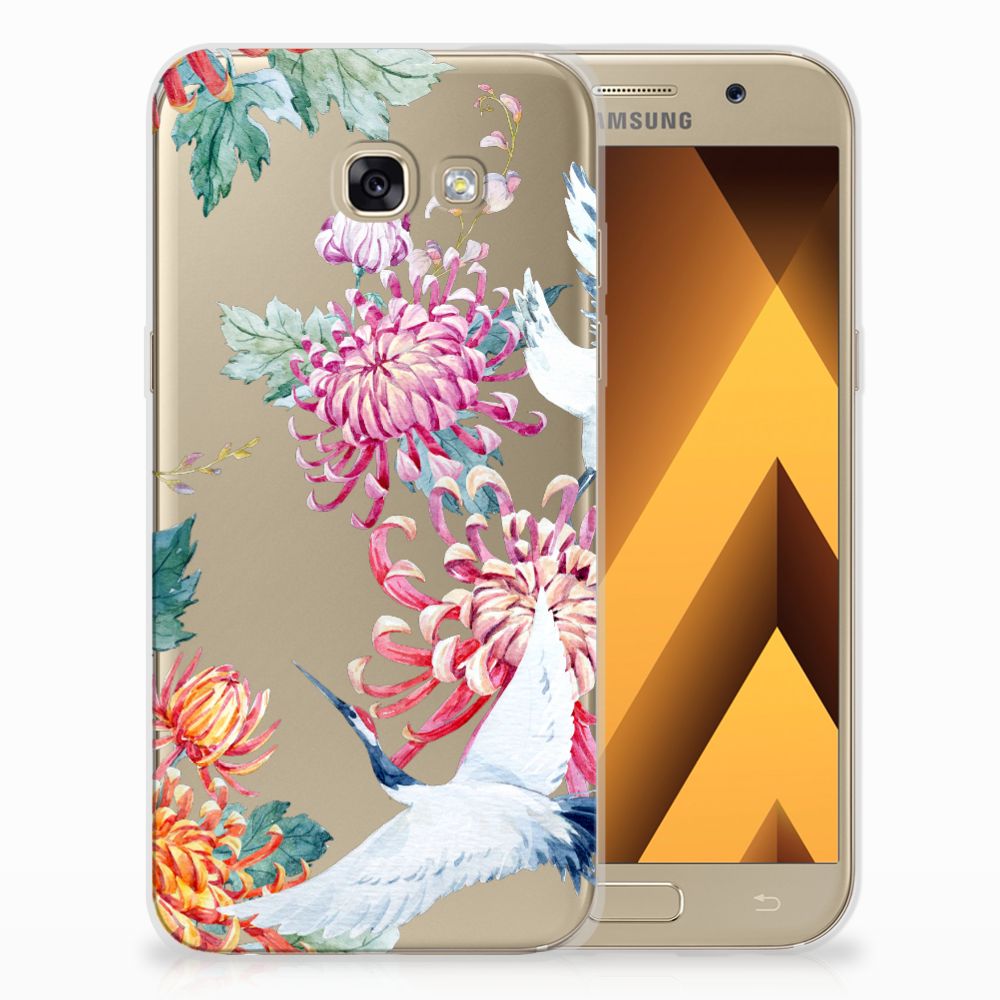 Samsung Galaxy A5 2017 TPU Hoesje Bird Flowers