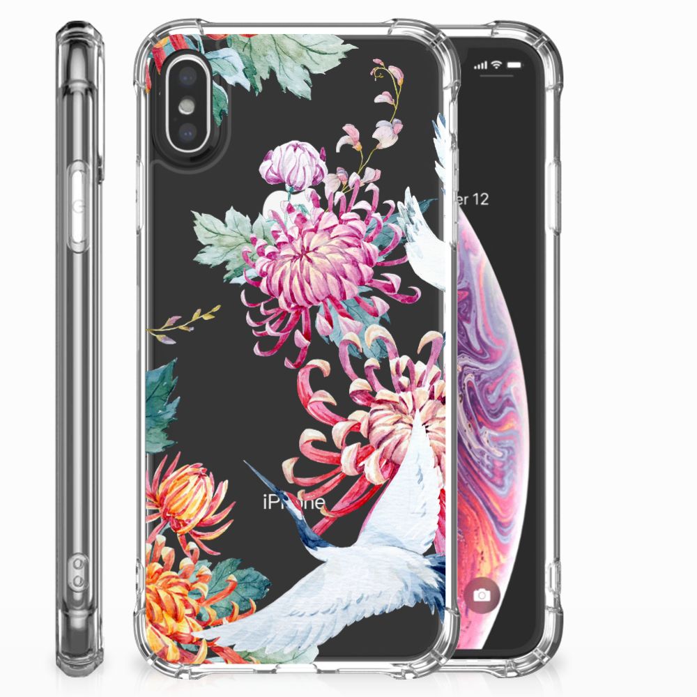 Apple iPhone Xs Max Case Anti-shock Bird Flowers