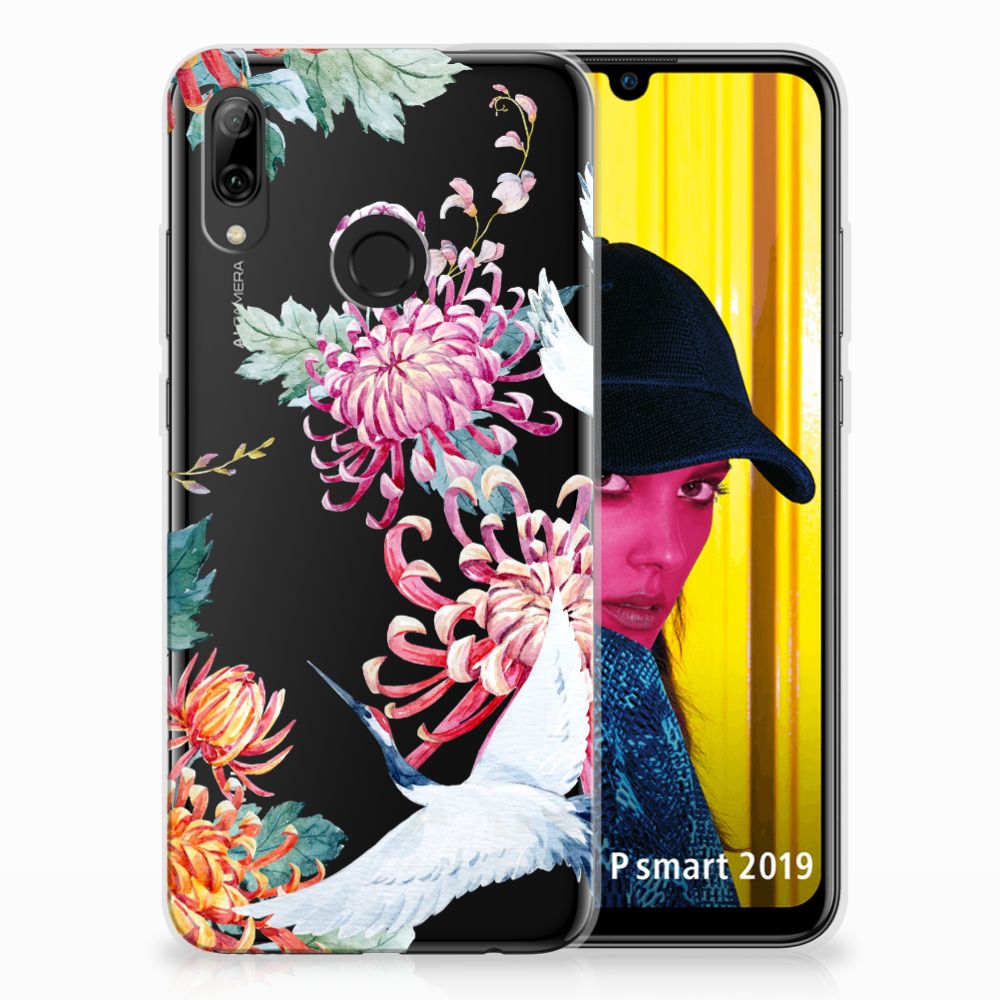 Huawei P Smart 2019 TPU Hoesje Bird Flowers