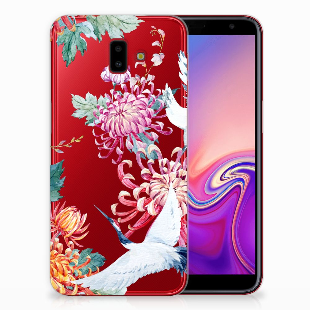 Samsung Galaxy J6 Plus (2018) TPU Hoesje Bird Flowers