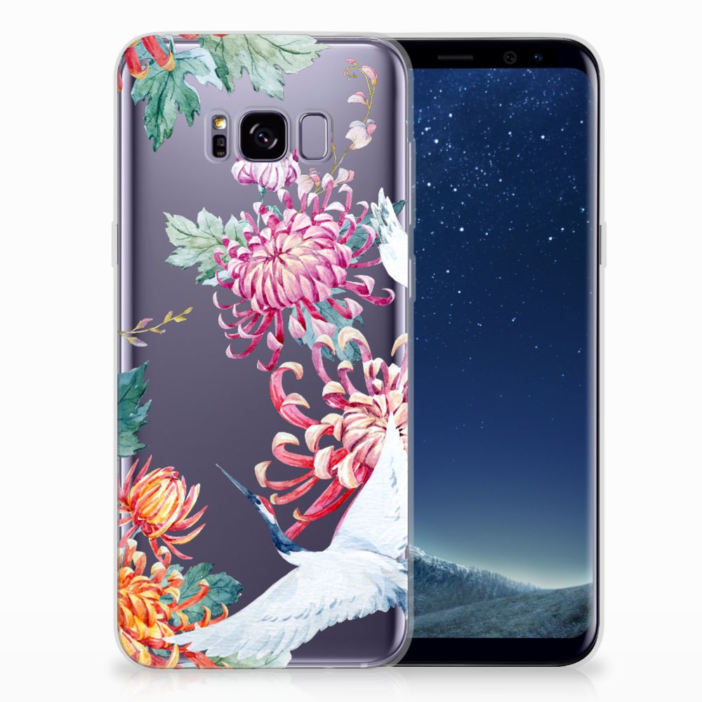 Samsung Galaxy S8 Plus TPU Hoesje Bird Flowers