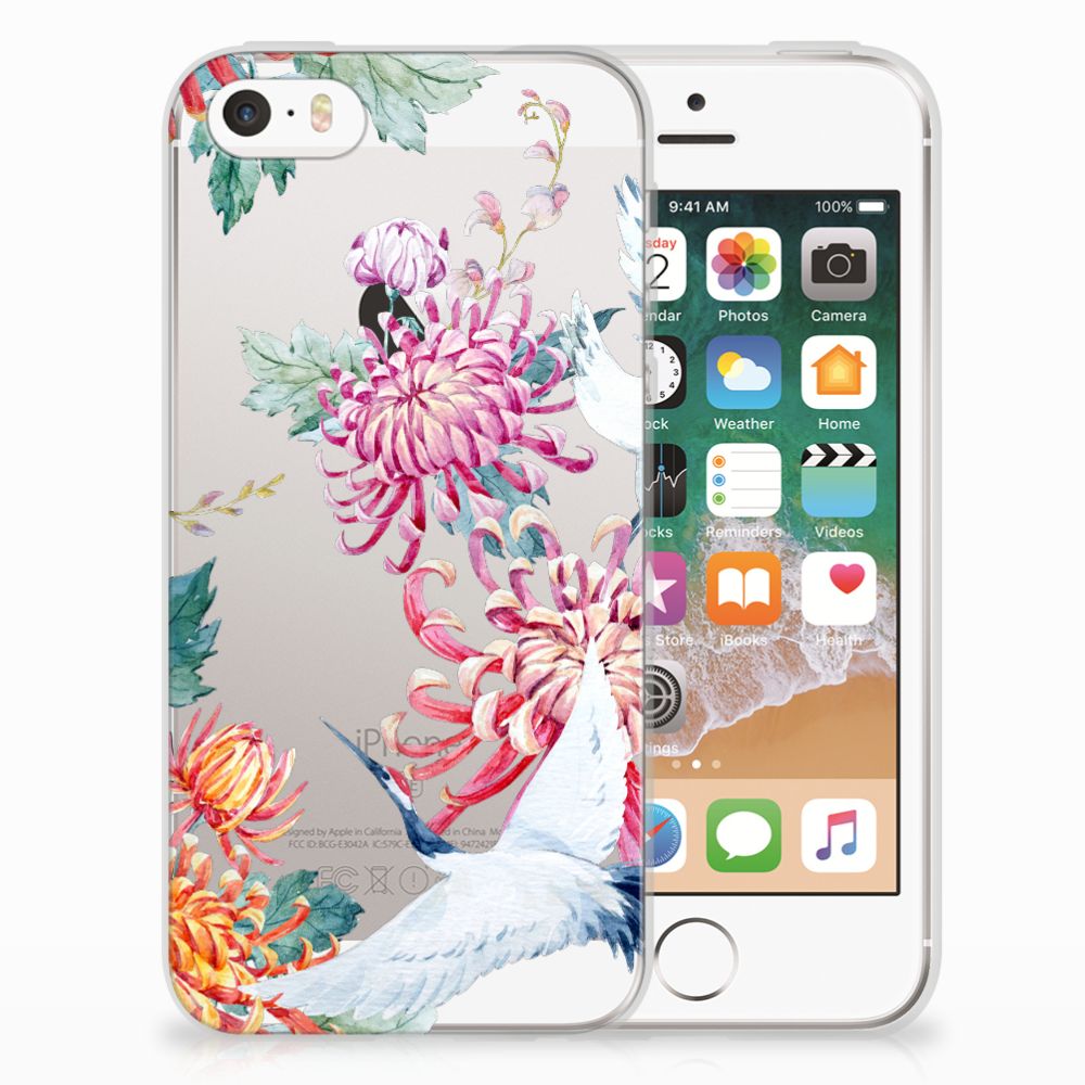 Apple iPhone SE | 5S TPU Hoesje Bird Flowers