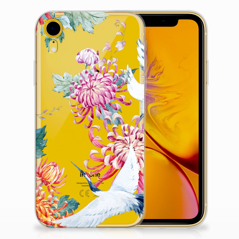 Apple iPhone Xr TPU Hoesje Bird Flowers