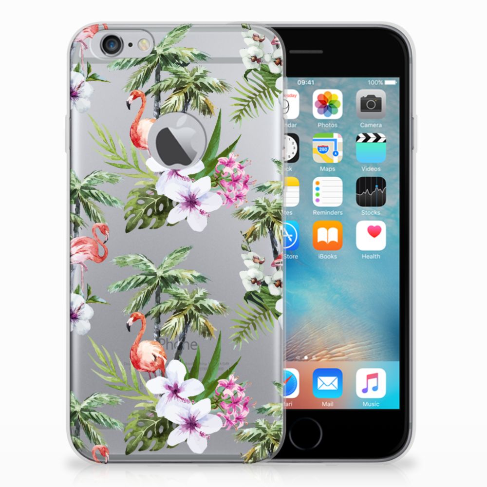 Apple iPhone 6 Plus | 6s Plus TPU Hoesje Design Flamingo Palms