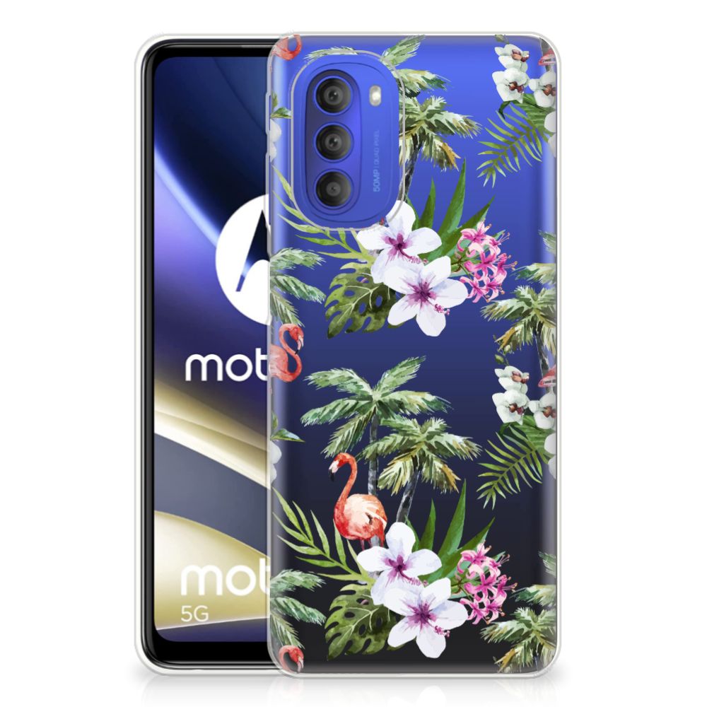 Motorola Moto G51 5G TPU Hoesje Flamingo Palms