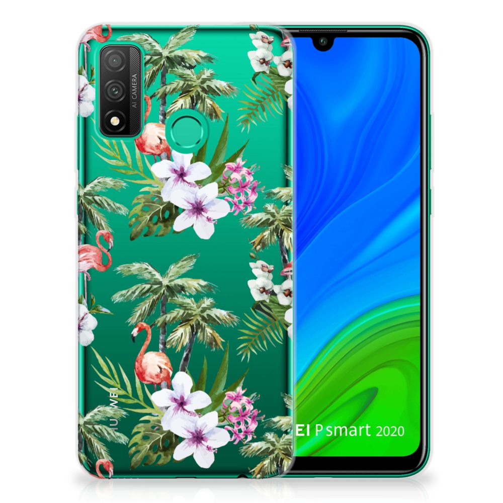 Huawei P Smart 2020 TPU Hoesje Flamingo Palms