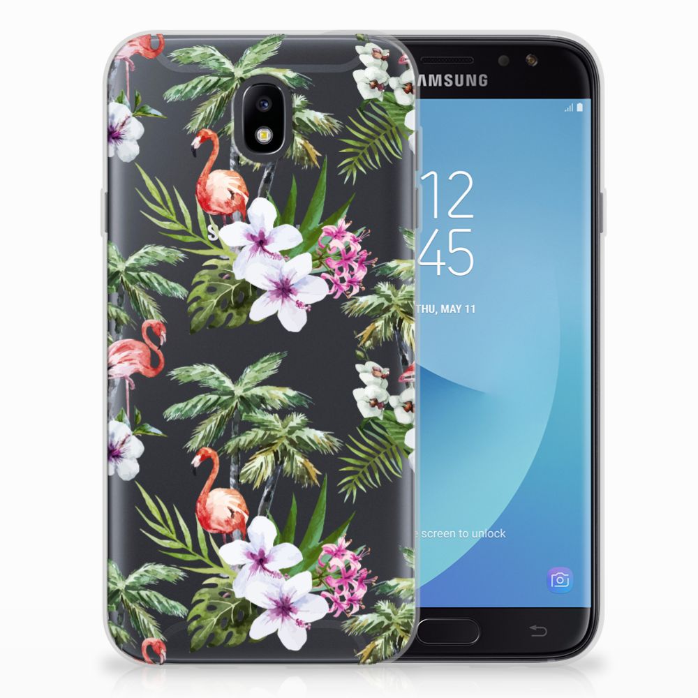 Samsung Galaxy J7 2017 | J7 Pro TPU Hoesje Flamingo Palms