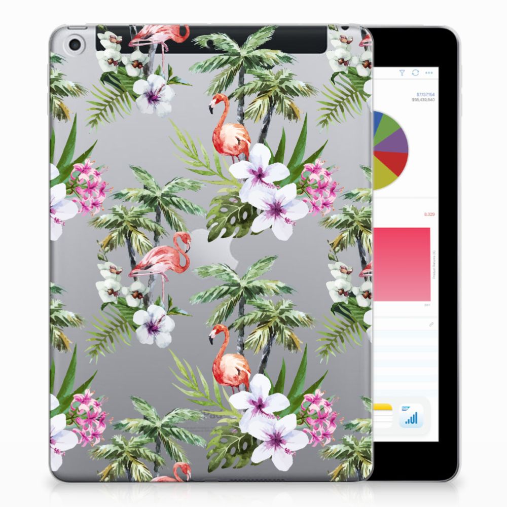 Apple iPad 9.7 2018 | 2017 Back Case Flamingo Palms