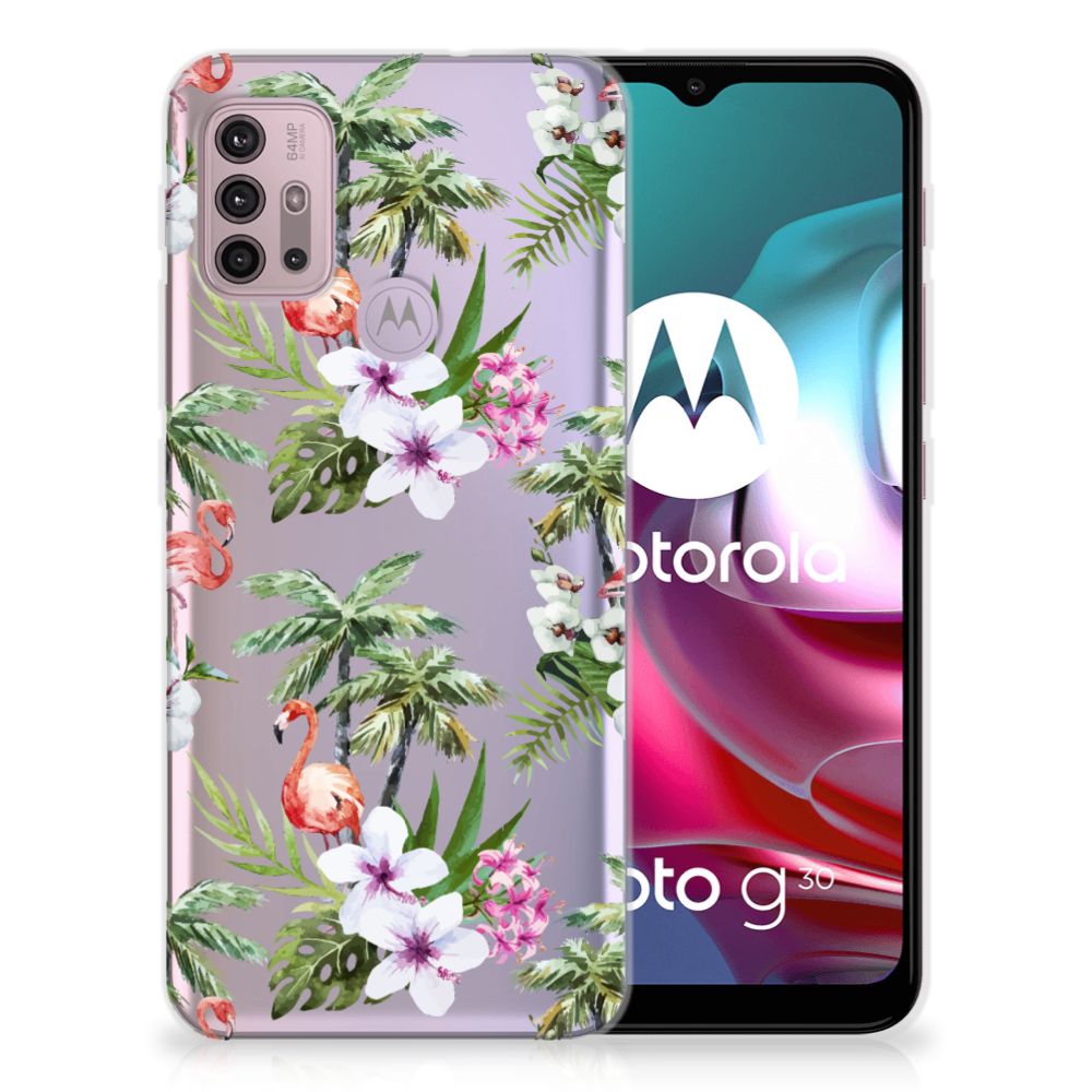 Motorola Moto G30 | G10 TPU Hoesje Flamingo Palms