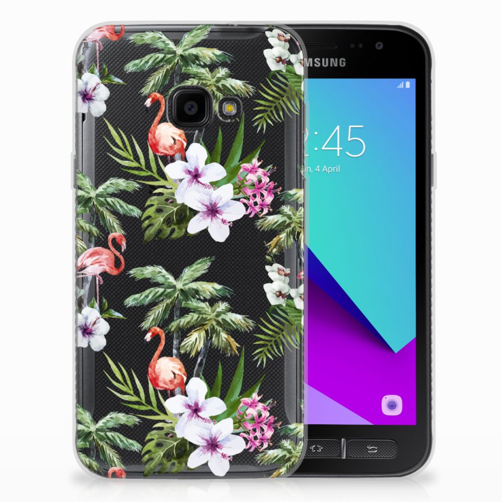Samsung Galaxy Xcover 4 | Xcover 4s TPU Hoesje Flamingo Palms