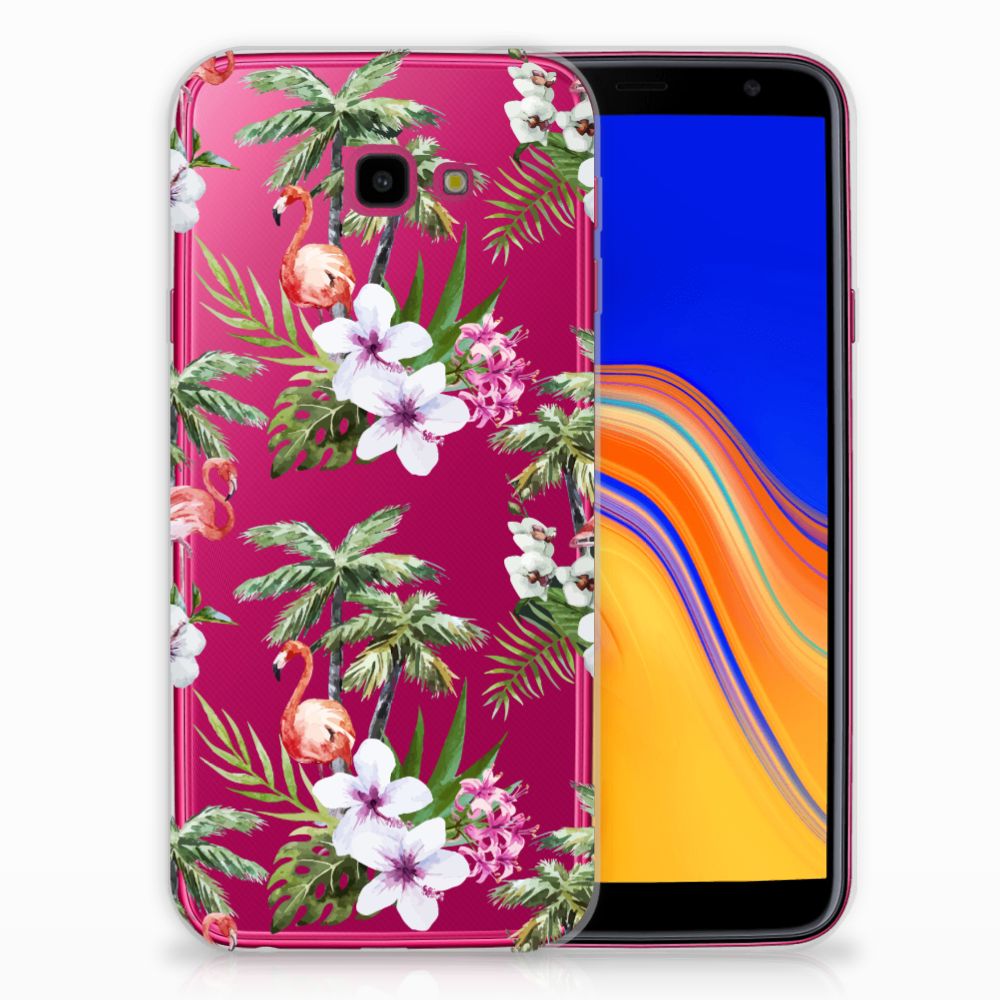 Samsung Galaxy J4 Plus (2018) TPU Hoesje Flamingo Palms