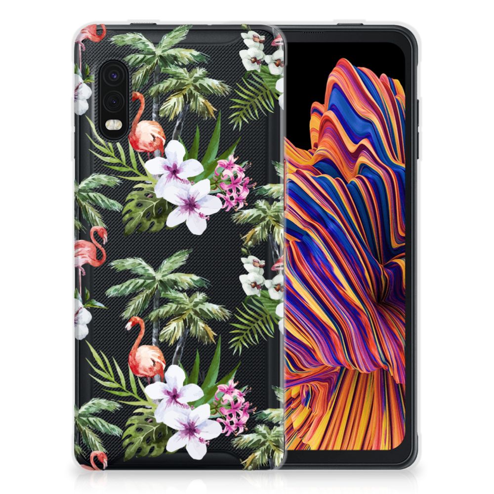 Samsung Xcover Pro TPU Hoesje Flamingo Palms