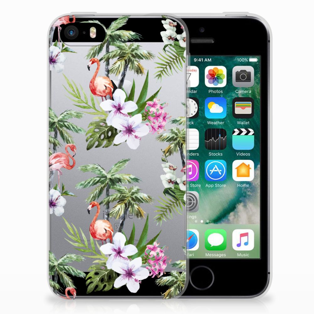 Apple iPhone SE | 5S TPU Hoesje Design Flamingo Palms