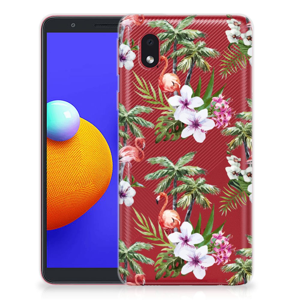 Samsung Galaxy A01 Core TPU Hoesje Flamingo Palms