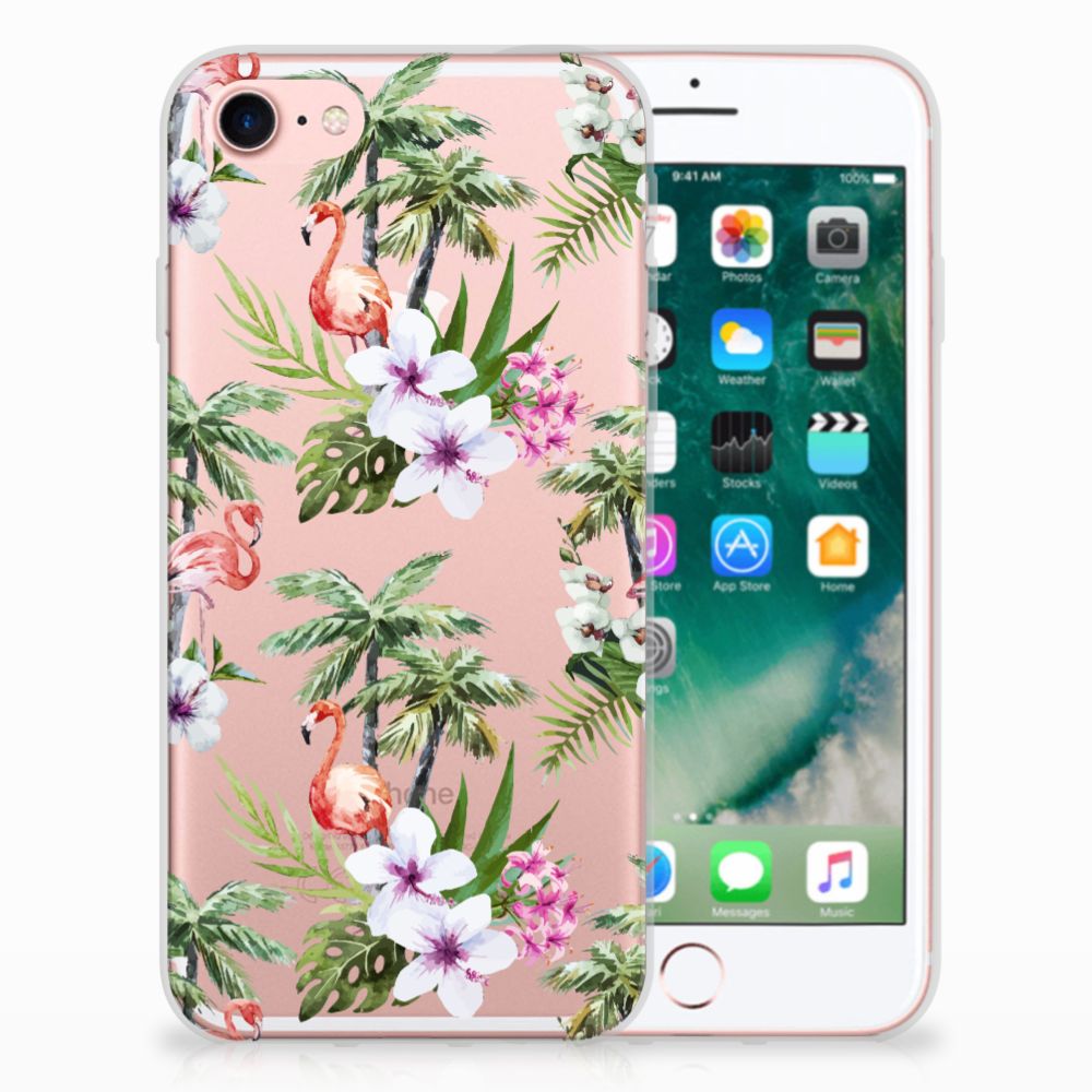 iPhone SE 2022 | SE 2020 | 8 | 7 TPU Hoesje Flamingo Palms