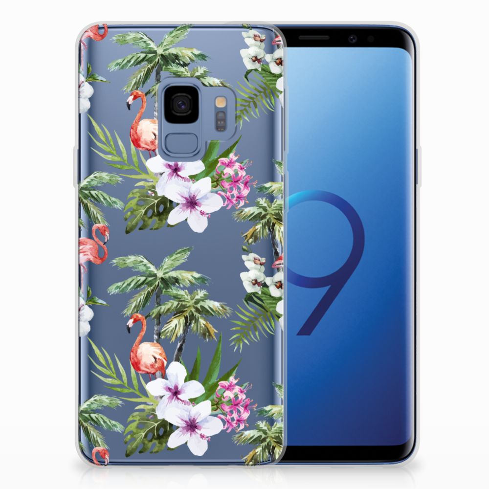 Samsung Galaxy S9 TPU Hoesje Flamingo Palms
