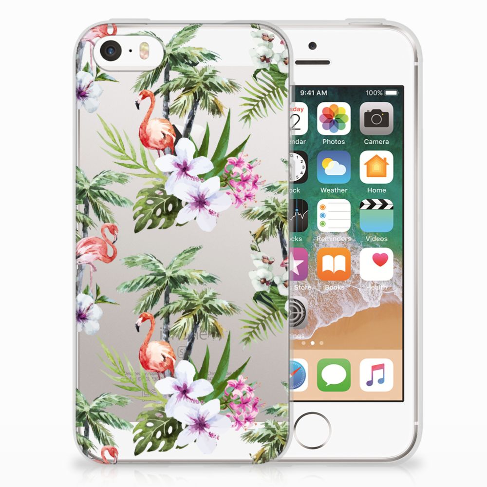 Apple iPhone SE | 5S TPU Hoesje Flamingo Palms