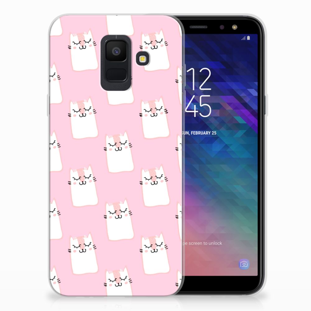 Samsung Galaxy A6 (2018) Uniek TPU Hoesje Slapende Kat