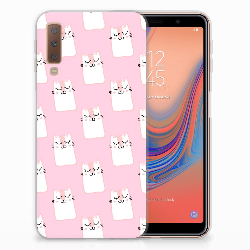 Samsung Galaxy A7 (2018) TPU Hoesje Sleeping Cats