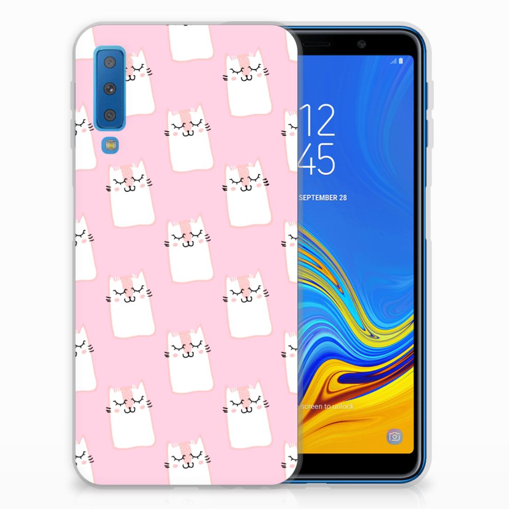 Samsung Galaxy A7 (2018) TPU Hoesje Sleeping Cats