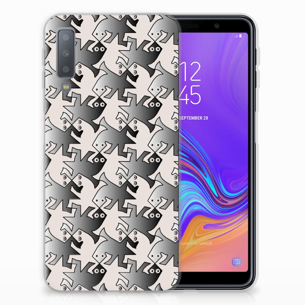 Samsung Galaxy A7 (2018) TPU Hoesje Salamander Grey