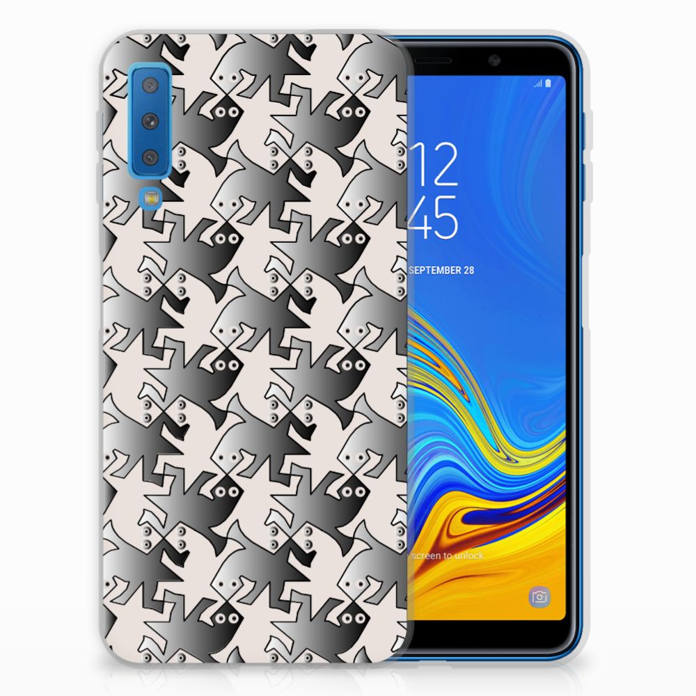 Samsung Galaxy A7 (2018) TPU Hoesje Salamander Grey