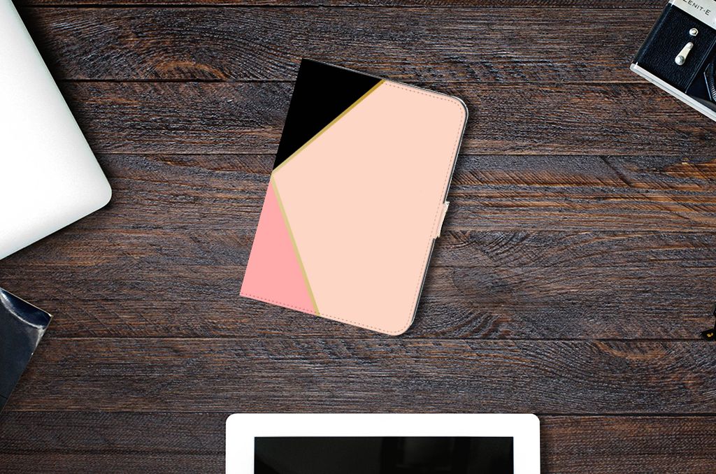 iPad Mini 6 (2021) Tablet Beschermhoes Zwart Roze Vormen