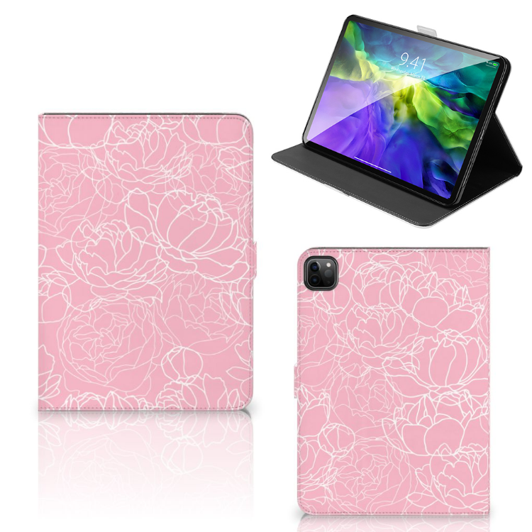 iPad Pro 11 2020/2021/2022 Tablet Cover White Flowers