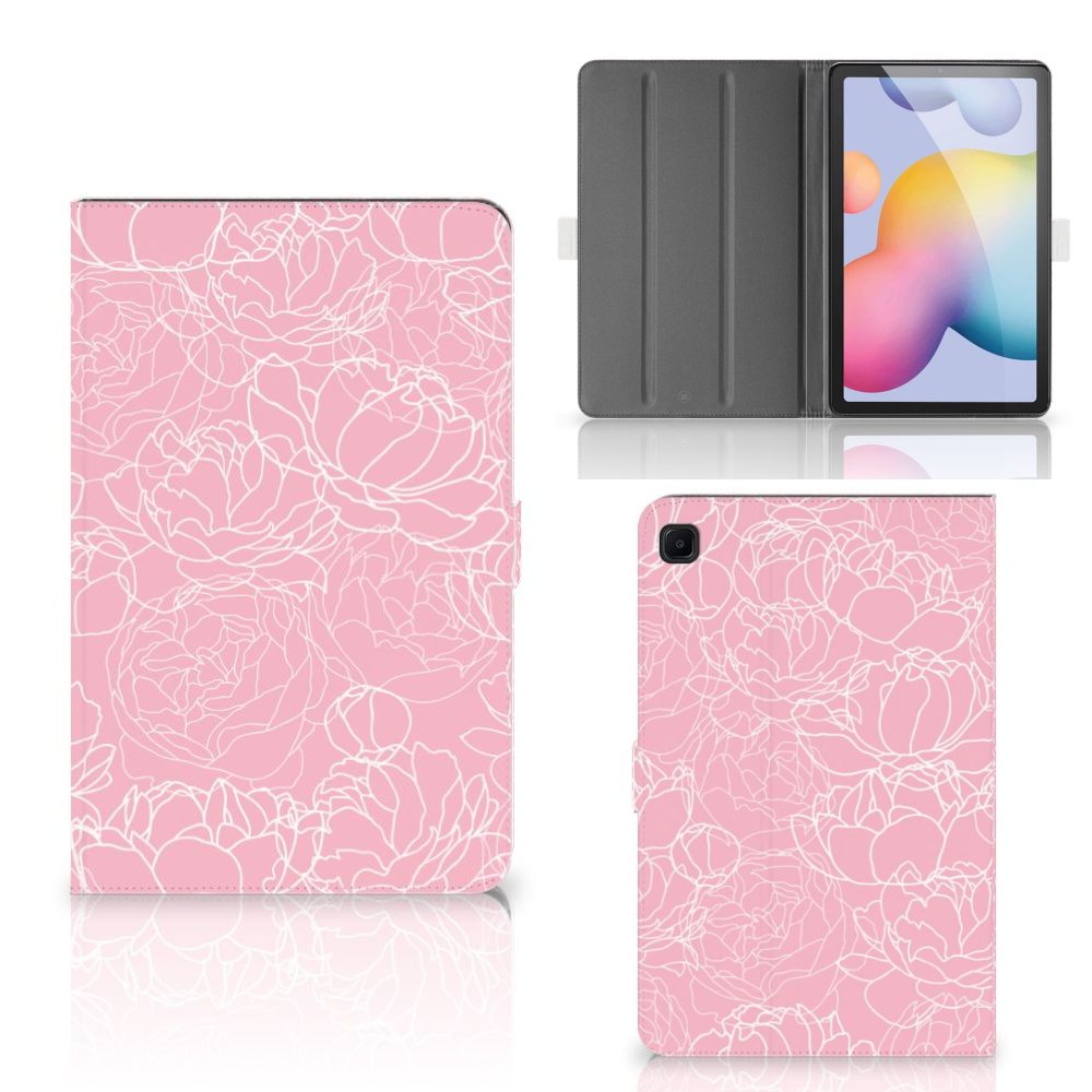 Samsung Galaxy Tab S6 Lite | S6 Lite (2022) Tablet Cover White Flowers