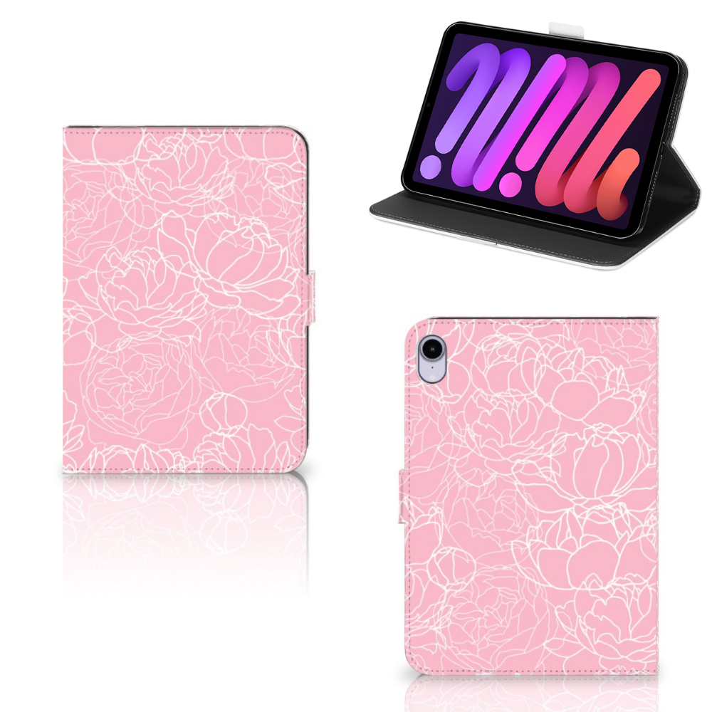 iPad Mini 6 (2021) Tablet Cover White Flowers