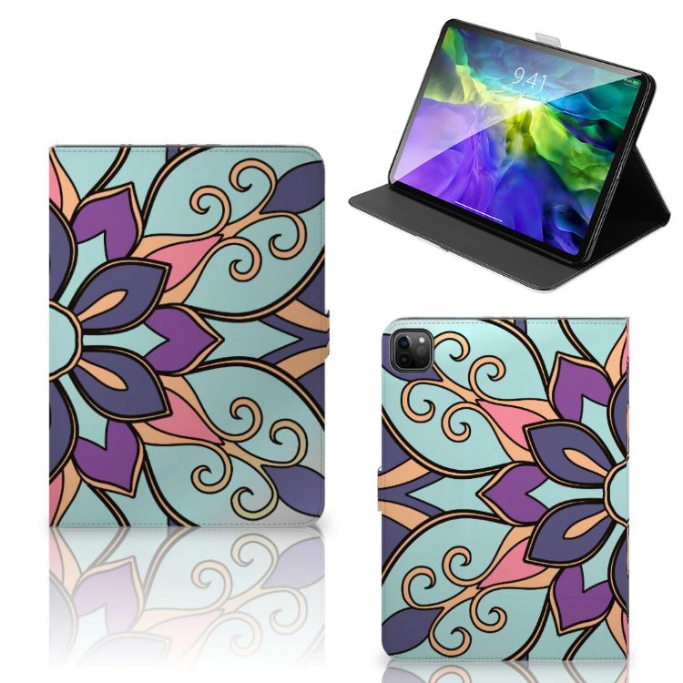 iPad Pro 11 2020/2021/2022 Tablet Cover Purple Flower