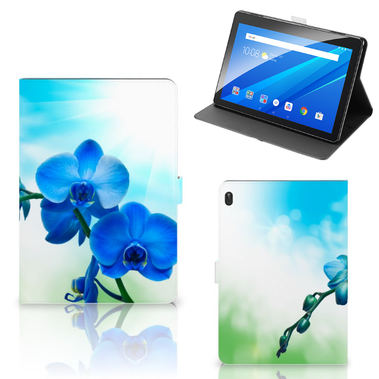 Lenovo Tab E10 Tablet Cover Orchidee Blauw - Cadeau voor je Moeder