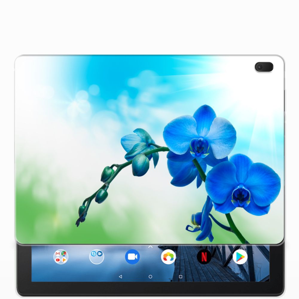 Lenovo Tab E10 Siliconen Hoesje Orchidee Blauw - Cadeau voor je Moeder