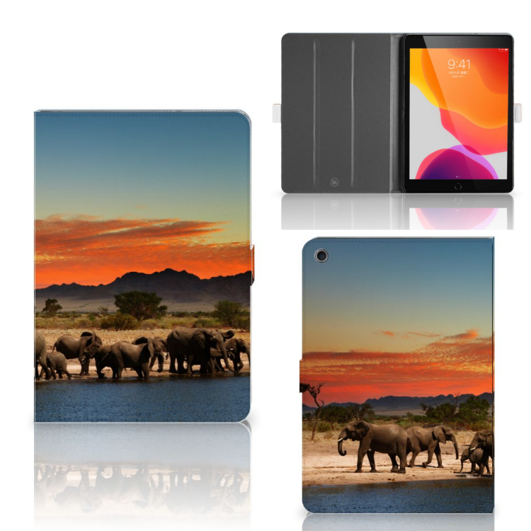 Apple iPad 10.2 (2019) Flip Case Olifanten